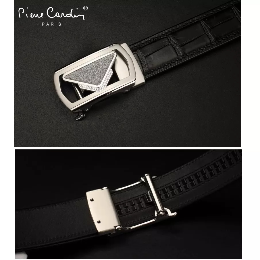 Thắt Lưng Nam Da Cá Sấu Thật 100% Hàng Hiệu Pierre Cardin Dây Nịt Nam Cao Cấp CS23 Hộp Gỗ Làm Quà Tặng, Quà Biếu