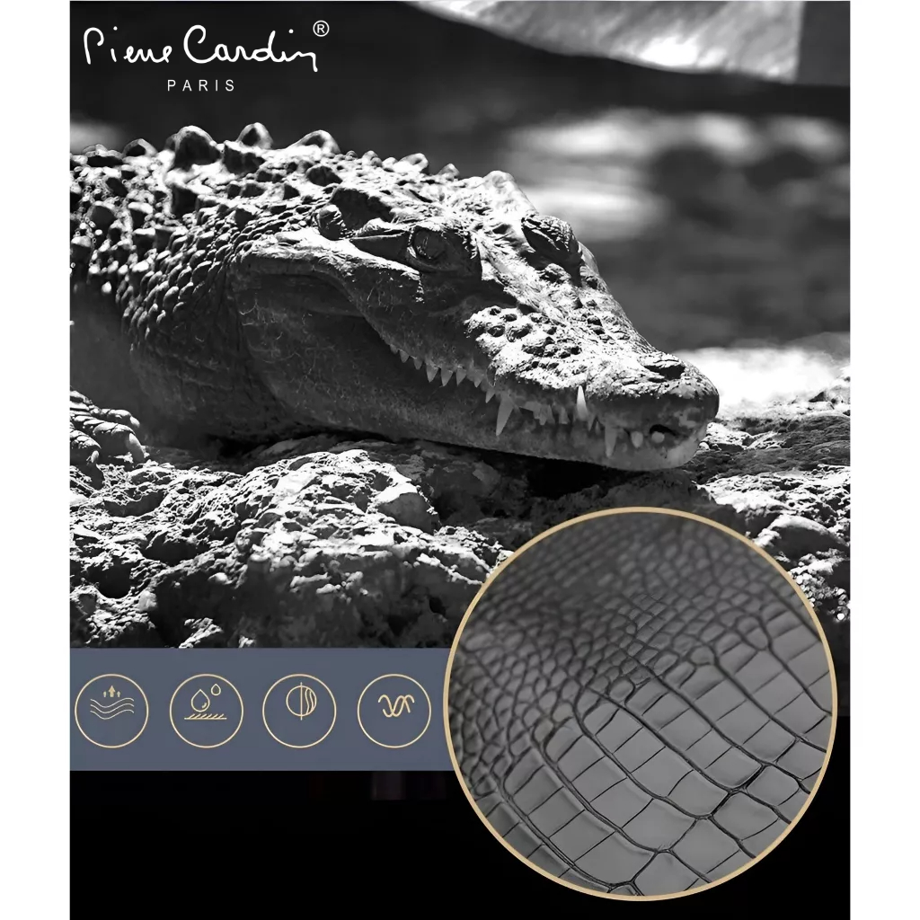 Thắt Lưng Nam Da Cá Sấu Thật 100% Hàng Hiệu Pierre Cardin Dây Nịt Nam Cao Cấp CS23 Hộp Gỗ Làm Quà Tặng, Quà Biếu