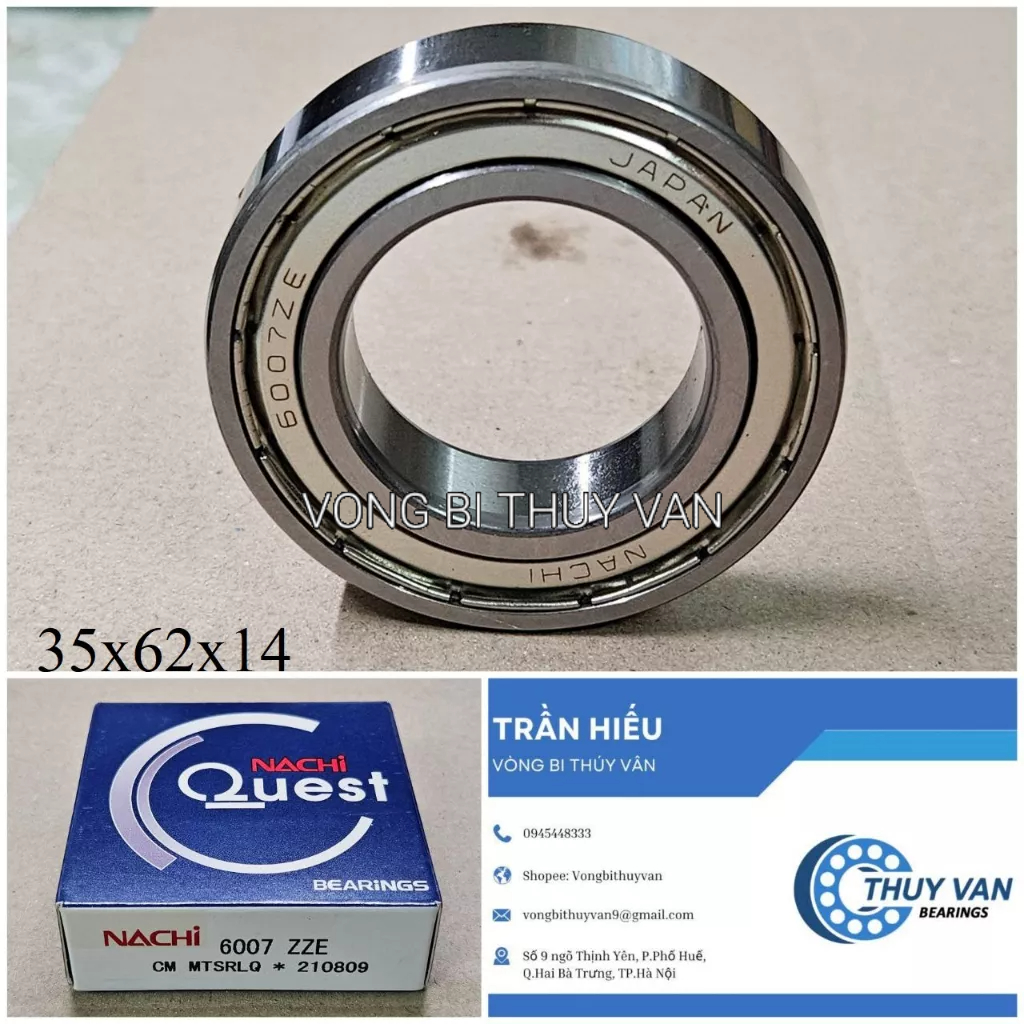 Vòng bi bạc đạn hạt tròn, cầu 6000 6001 6002 6003 6004 6007 hãng NACHI Nhật Bản