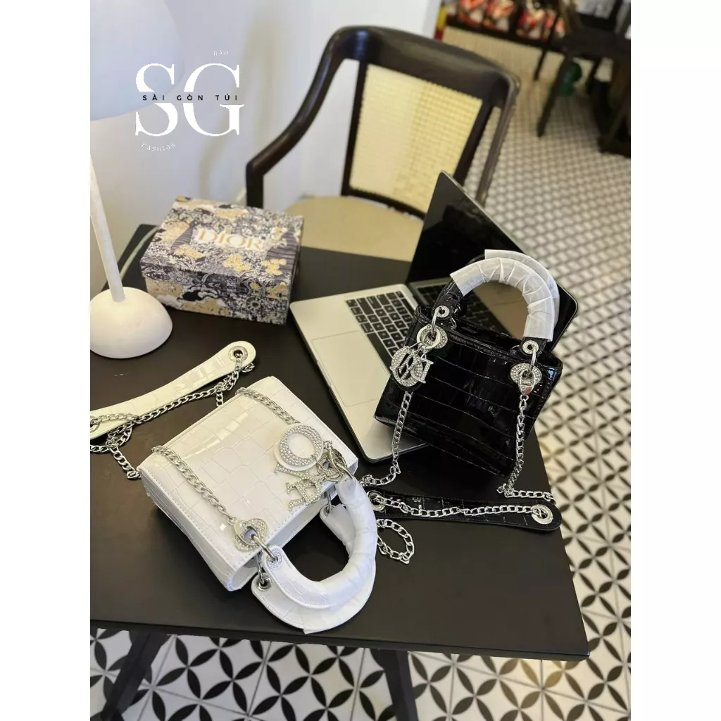 Túi Di.or full Box Quảng Châu TaoBao Tmall Siêu Sang Chảnh , Đựng vừa điện thoại Có Dây Đeo Chéo size 18 có hộp làm quà