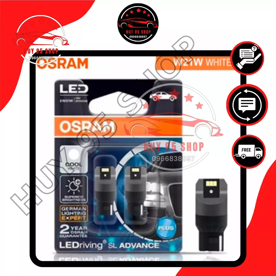 Bóng Đèn LED Tín Hiệu OSRAM P21W T20 T10 PY21W WY21W P21/5W LEDRIVING (1Bộ gồm 2 bóng)