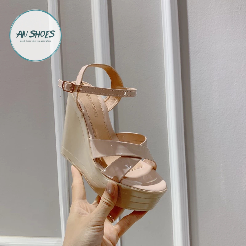 ☘️ AN SHOES☘️ Sangdal xuồng cô dâu quai chéo cao 12cm