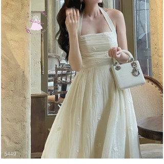 (005BL) Maxi hoa nổi cổ yếm