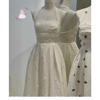(005BL) Maxi hoa nổi cổ yếm