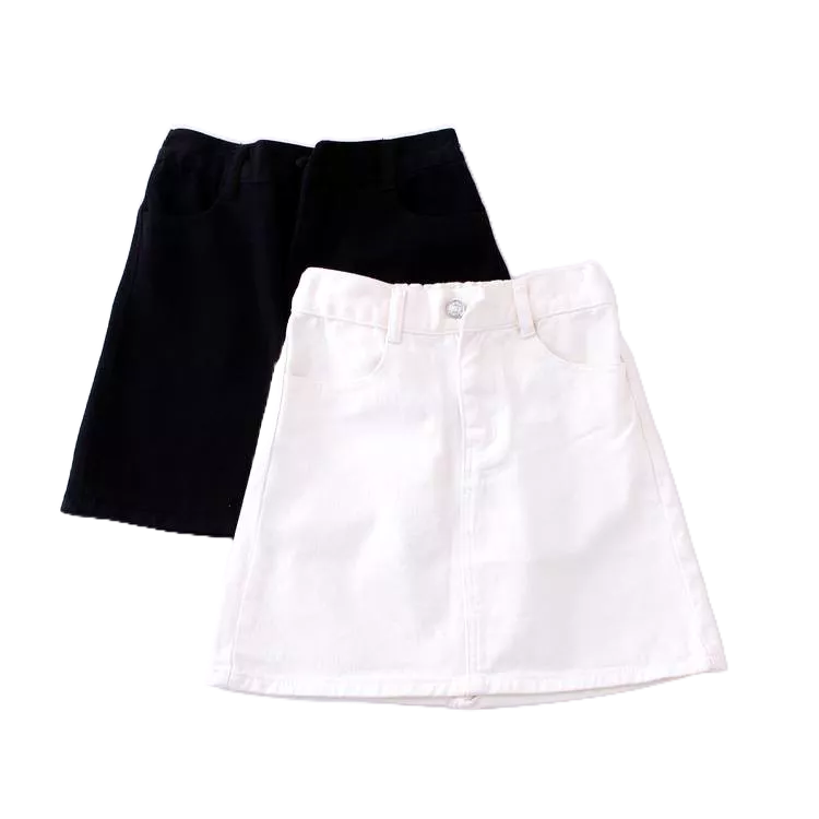 Chân váy jean cạp cao dáng chữ A - Hàng có sẵn