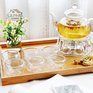 chén trà thuỷ tinh tròn 2 lớp