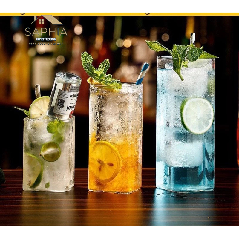 cốc thuỷ tinh dáng vuông 260ml-400ml-500ml