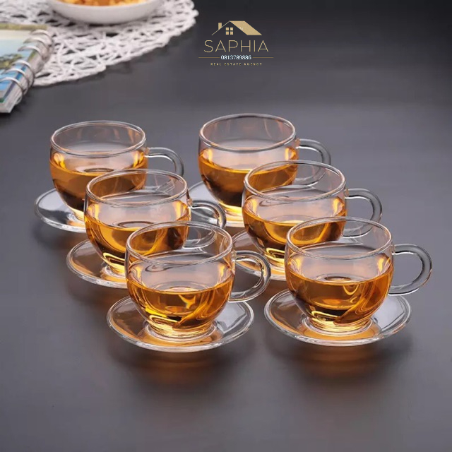 Set 6 chén đĩa thuỷ tinh