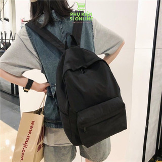 Balo Trơn Xanh Đen, Đen Thời Trang Phong Cách Đơn Giản, Năng Động Thích Hợp Cho Cả Nam Và Nữ, Không Thấm Nước (30 x 38)