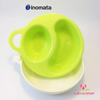 Bát ăn chia ngăn Inomata Hàng Nhật cho bé (màu xanh lá) - Larva Store