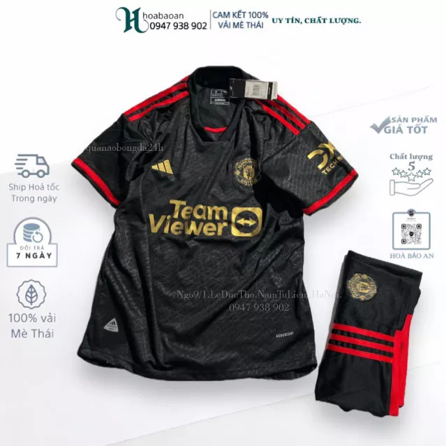 | NEW ARRIVAL | Bộ Quần Áo Bóng Đá CLB Manchester United Màu Đen_ Mùa giải 22/23 Hàng Cao Cấp