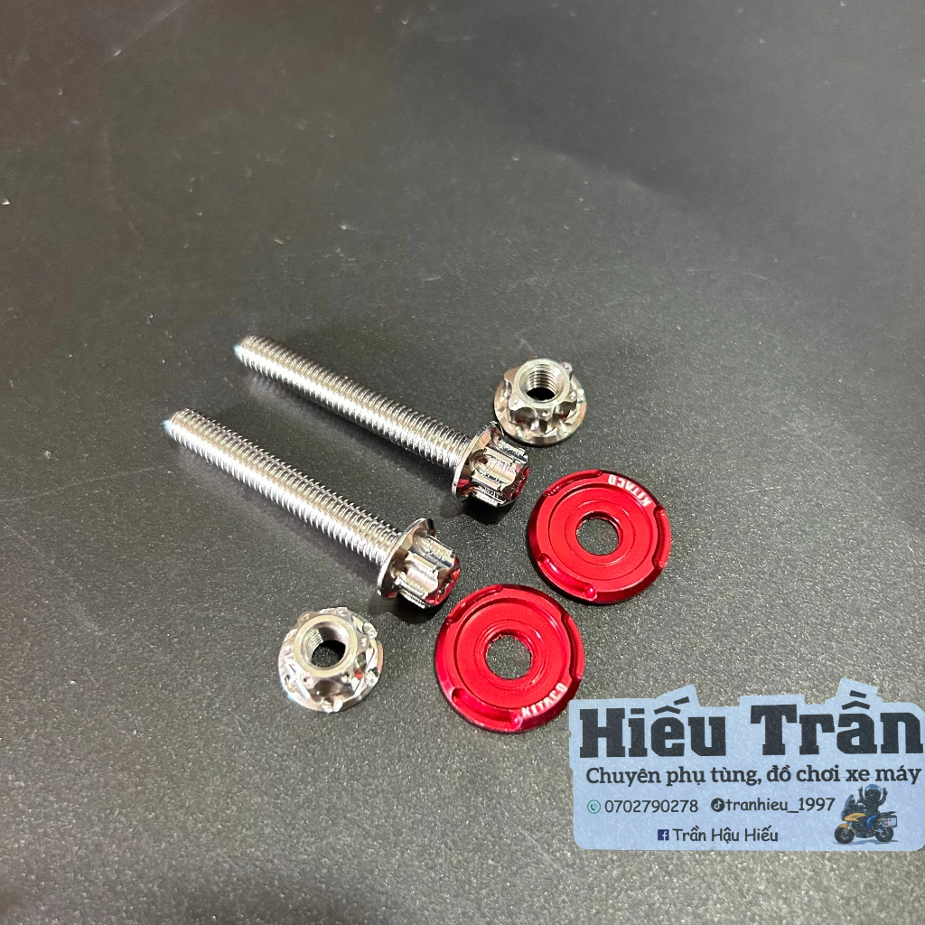 Ốc Xỏ gác Chân SALAYA Kèm Tán & Long Đền lắp mọi Dòng Xe Honda Yamaha