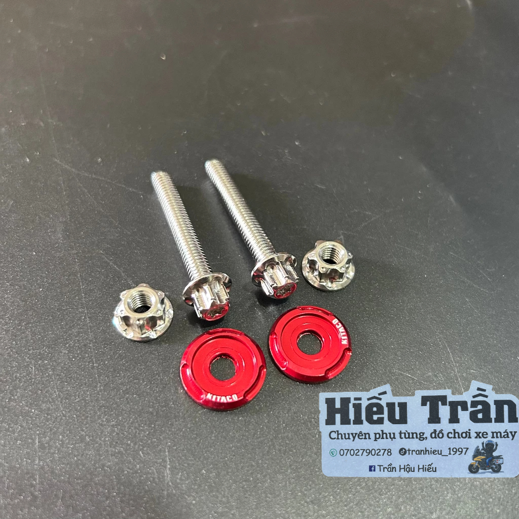 Ốc Xỏ gác Chân SALAYA Kèm Tán & Long Đền lắp mọi Dòng Xe Honda Yamaha