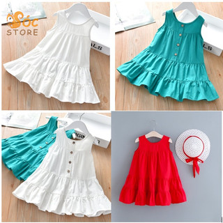 Váy bé gái, đầm cho bé chất cotton size đại đến 40kg Váy Cúc Sau