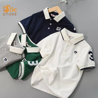 Áo Thun Polo Teddy Cộc Tay Cho Bé Trai Bé Gái Size Đại Từ 8Kg - 65Kg - Chất Thun Co Giãn Thoáng Mát - Áo Trẻ Em Có Cổ