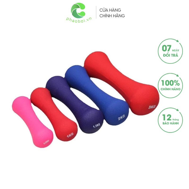Tạ tay nữ nhỏ gọn lõi sắt bọc nhựa cao cấp JH-0618 - Tím - 0.5kg