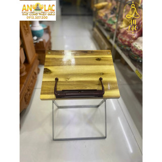 KỆ KINH - GIÁ ĐỂ SÁCH KINH MẶT GỖ, CHÂN SẮT CÓ THỂ XẾP GỌN CAO 35CM 🔆 TƯỢNG PHẬT AN LẠC 🔆