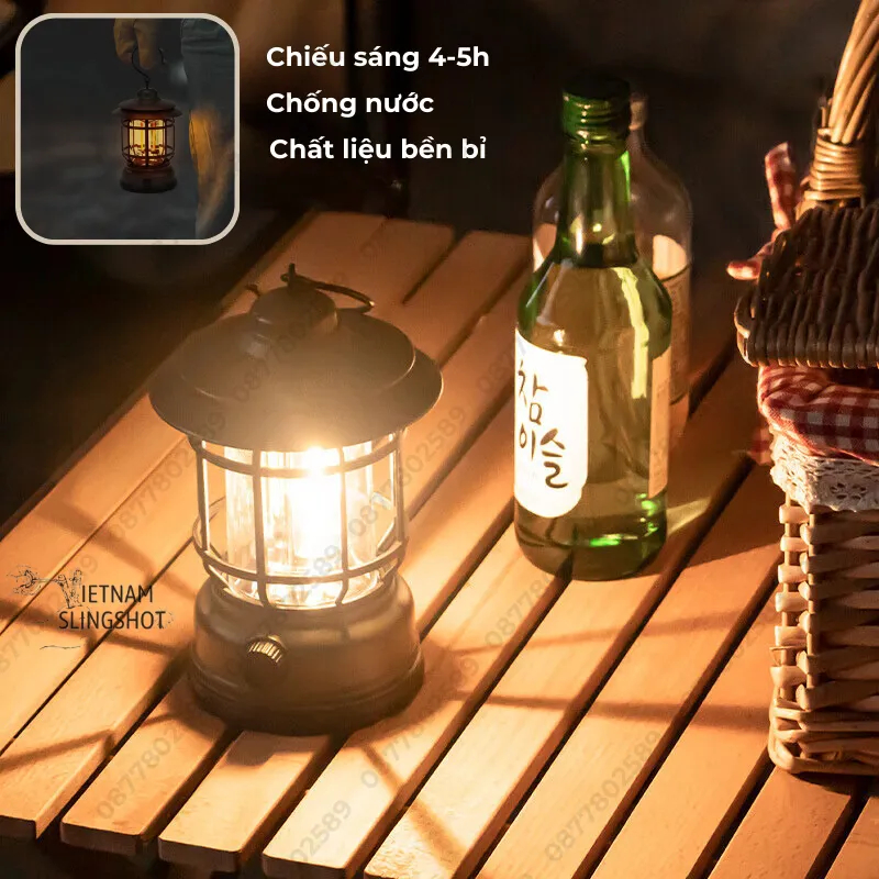 Đèn Cắm Trại Dã Ngoại Du lịch Dùng Pin Sạc USB Tích Điện 1200mAh Thương Hiệu Tmountain, Ánh Sáng Vàng Trang Trí - DCP10