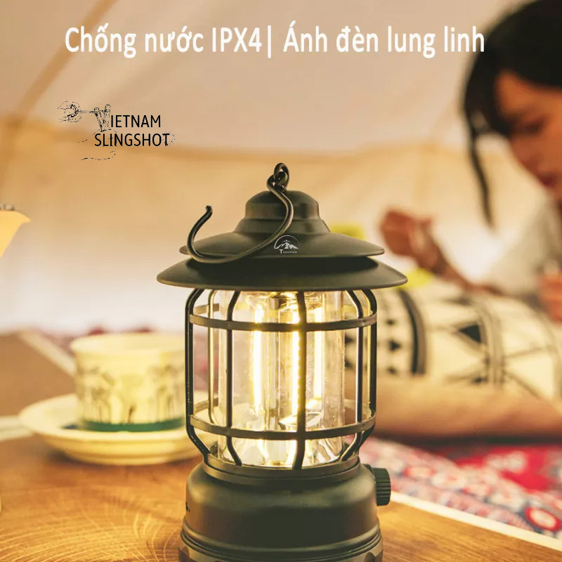 Đèn Cắm Trại Dã Ngoại Du lịch Dùng Pin Sạc USB Tích Điện 1200mAh Thương Hiệu Tmountain, Ánh Sáng Vàng Trang Trí - DCP10