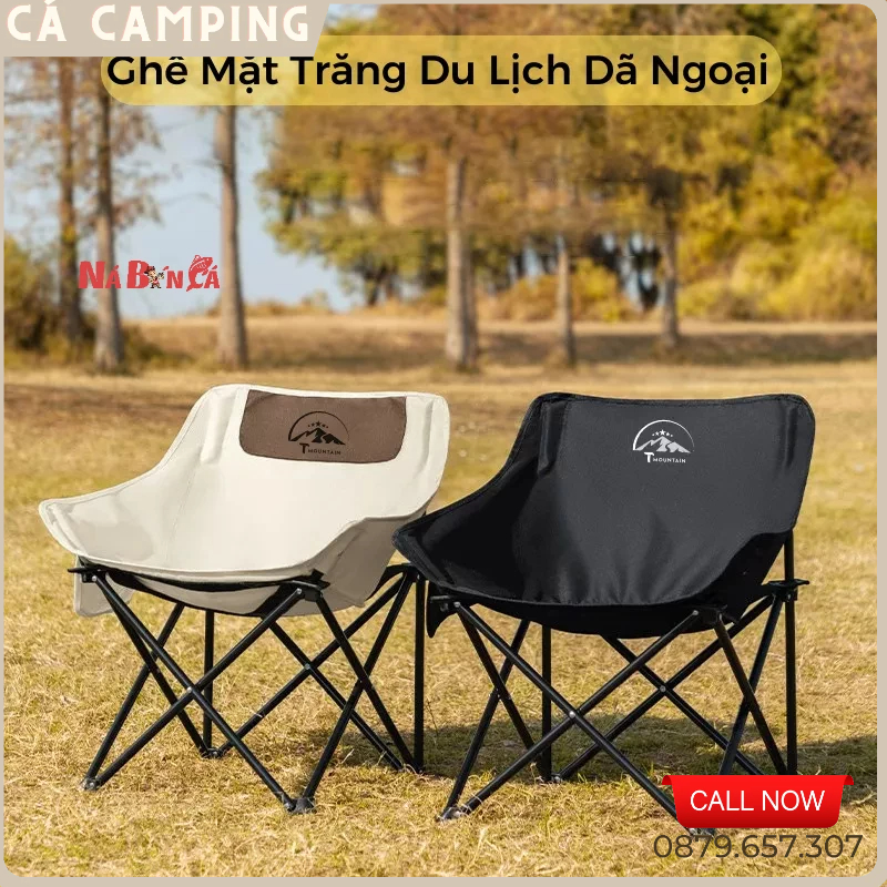 Ghế Gấp Gọn Mặt Trăng, Ghế Xếp Gấp Gọn Thư Giãn Đa Năng Hợp Kim Nhôm Không Gỉ Chịu Lực Lên Đến 130KG (GCC4)