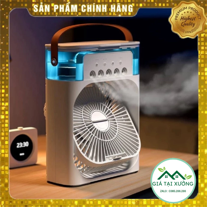 Quạt điều hòa phun sương mini để bàn có đèn led