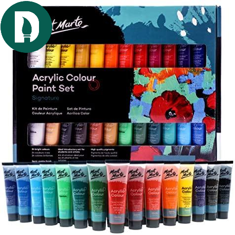 Màu Acrylic Mont Marte Cao Cấp 12/18/24/36 màu tuýp 36ml chuyên dùng vẽ quần áo, giày, chống nước - Họa cụ DUTi