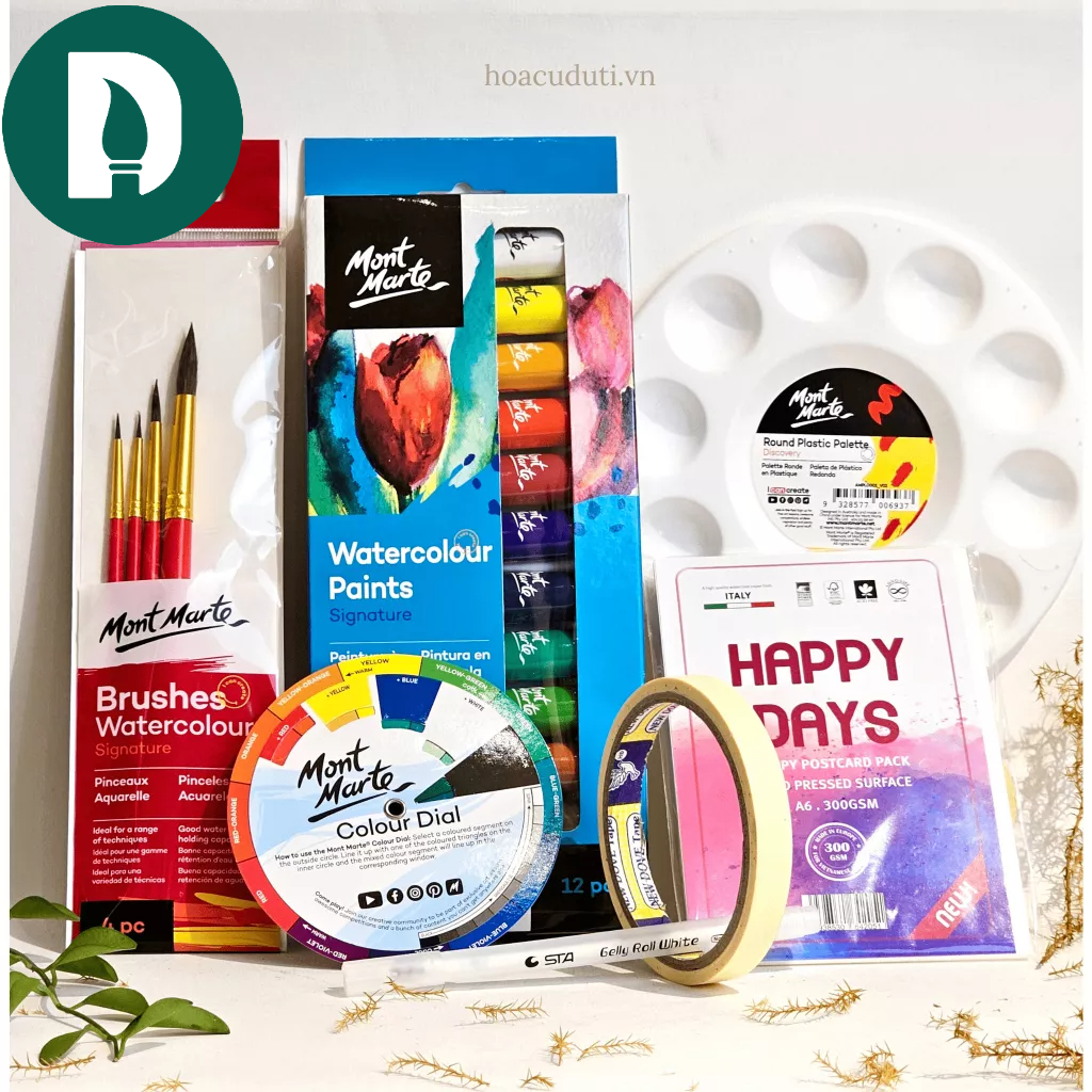 Combo màu nước Mont Marte đầy đủ dành cho người mới - Họa cụ DUTi