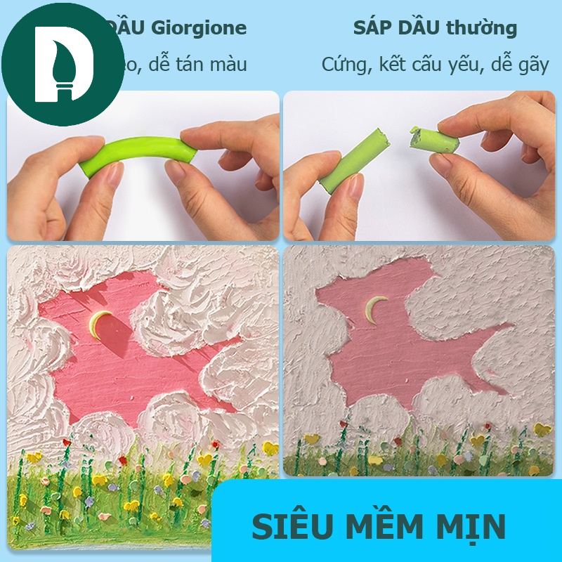 Màu Sáp dầu Giorgione 12/24/36/48 Soft Oil Pastels Hạng Hoạ Sĩ Vẽ tranh nổi- Họa Cụ DUTi