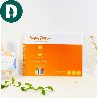 Sổ vẽ màu nước Happy, Hạng họa sĩ, Size A4/A5, Dày 250/300gsm, Hàng Chính Hãng - Họa Cụ DUTi