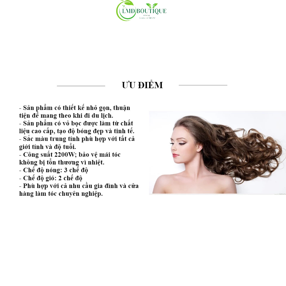 Máy Sấy Tạo Kiểu Salon 2 Chiều Nóng Lạnh Công Suất Lớn Bảo Hành 12 Tháng