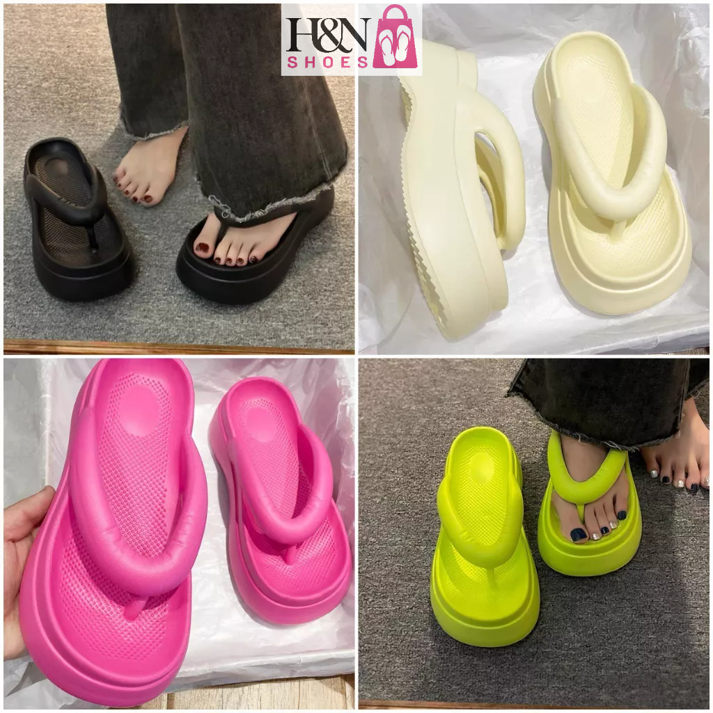 Dép bánh mì xỏ ngón nữ đế cao thời trang chất EVA cao 6 cm_TĂNG 1-2 SIZE (Mã 608)