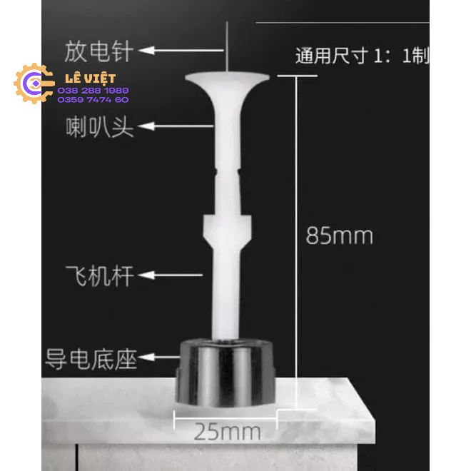Đầu Kim Điện Cực Kim Hoả Tiễn Súng Phun Sơn Tĩnh điện, Đầu Súng Phun Sơn Phụ Kiện sơn Tĩnh Điện