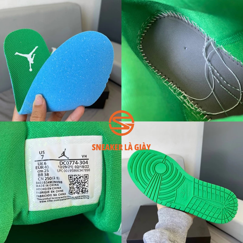 Giày Air Jordan 1 Low Lucky Green DC0774-304 - BẢN CAO CẤP