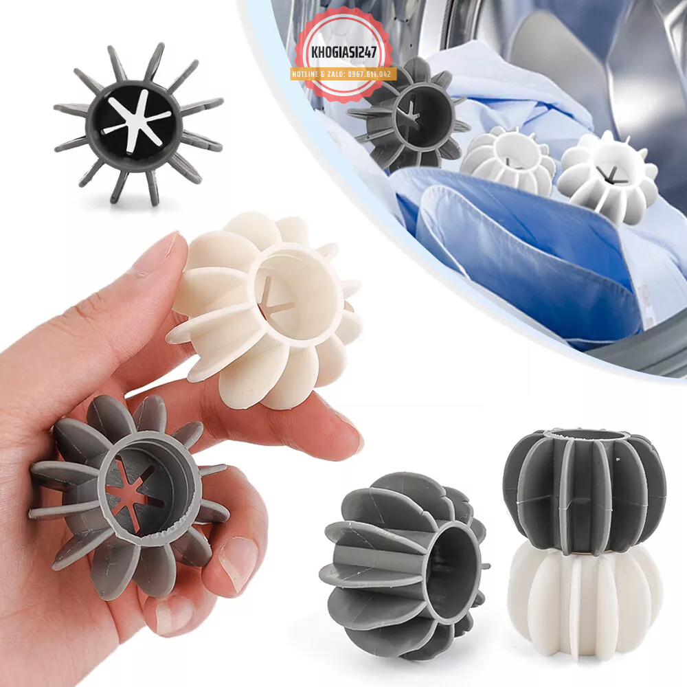 Bóng Giặt, Banh Giặt Silicon Mểm Cho Máy Giặt Chống Cuộn Quần Áo, Loại Bỏ Lông Thú Cưng, Giúp Làm Sạch Quần Áo Hơn