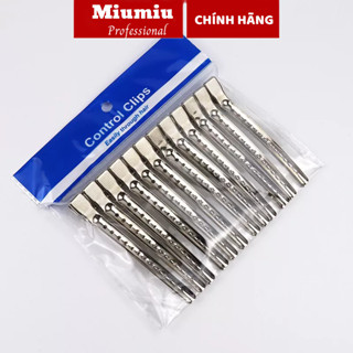 Combo 12 Kẹp vịt chia tóc inox size lớn, kẹp tóc loại 1 chống trượt
