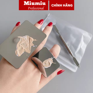 Khay Dụng Cụ Trộn Nền, khay mix kem nền Pha Son Bằng Thép Chống Gỉ Kèm Cây Trộn