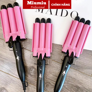 Máy uốn xoăn sóng nước ba trục Hàn Quốc thân sứ bảo vệ tóc