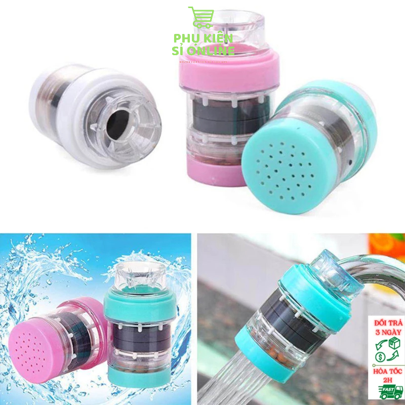 Đầu Lọc Nước 2 Tầng Thành Phần Đá Maifan Loại Bỏ Tạp Chất Nam Châm Hút Cặn Kim Loại Bảo Vệ Sức Khỏe Chất Liệu Nhựa PP