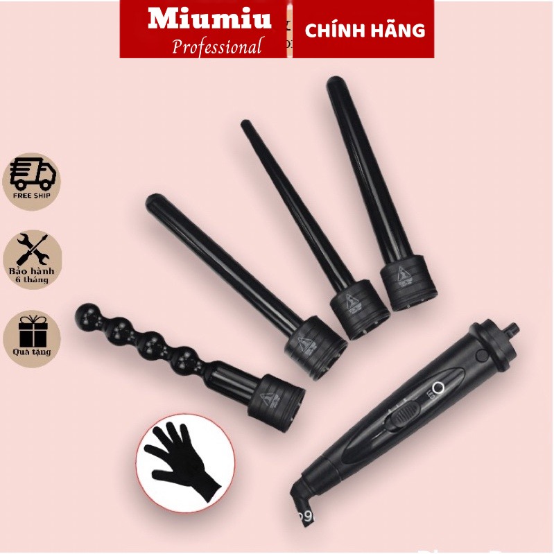 Máy uốn tóc 4in1 Kemei tạo nhiều kiểu tóc tặng kèm găng tay chống bỏng