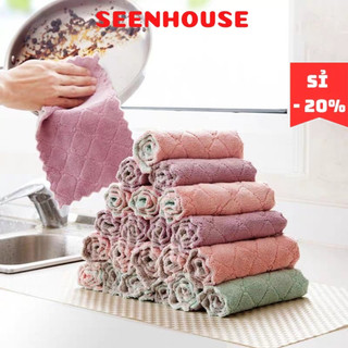 Combo 10 khăn lau nhà bếp đa năng 2 màu siêu thấm nước