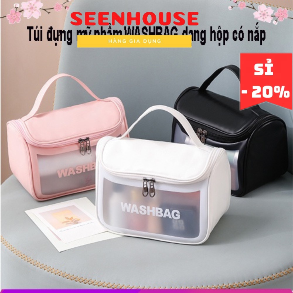 Túi đựng mỹ phẩm trong suốt WASHBAG đồ trang điểm du lịch chống thấm nước