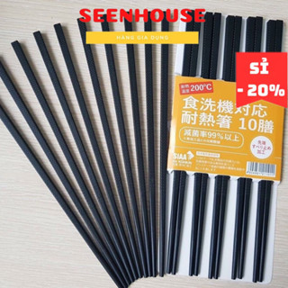 Bộ 10 Đôi Đũa Nhật Bản Shikisai Đũa Kháng Khuẩn an toàn sức khỏe