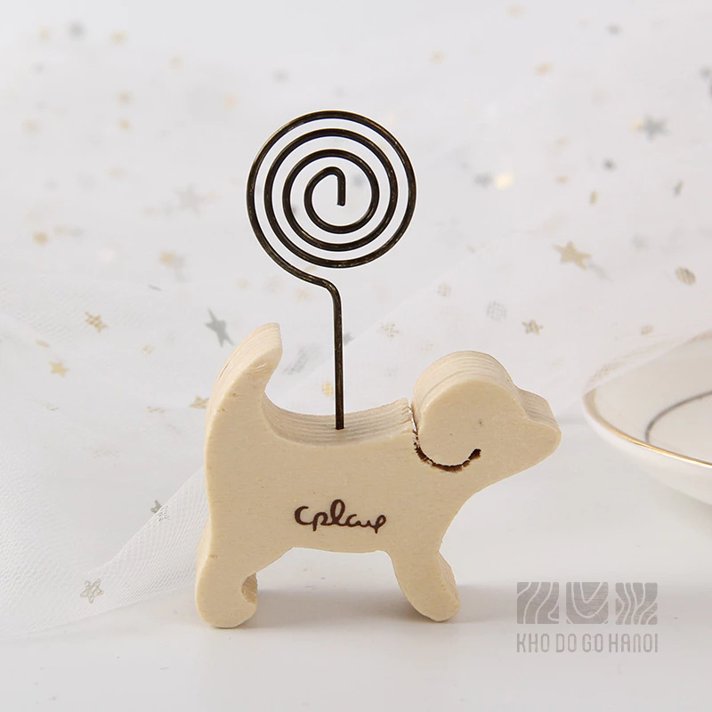 Kẹp ảnh, kẹp gỗ kẹp giấy nhiều hình thú siêu xinh gắn ảnh đế gỗ decor, phụ kiện chụp ảnh trang trí để bàn, treo postcard