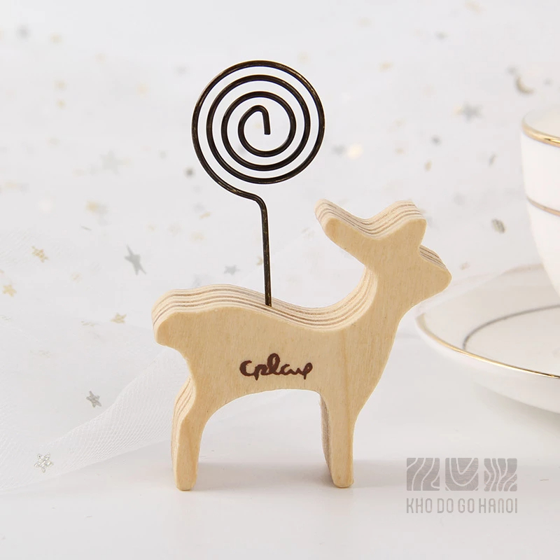 Kẹp ảnh, kẹp gỗ kẹp giấy nhiều hình thú siêu xinh gắn ảnh đế gỗ decor, phụ kiện chụp ảnh trang trí để bàn, treo postcard