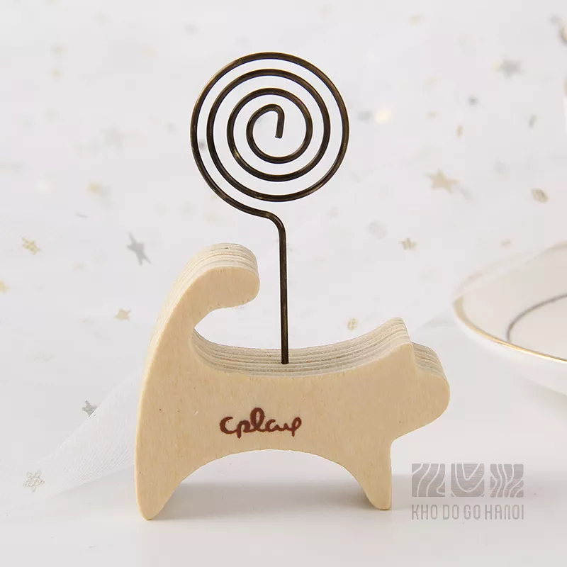 Kẹp ảnh, kẹp gỗ kẹp giấy nhiều hình thú siêu xinh gắn ảnh đế gỗ decor, phụ kiện chụp ảnh trang trí để bàn, treo postcard