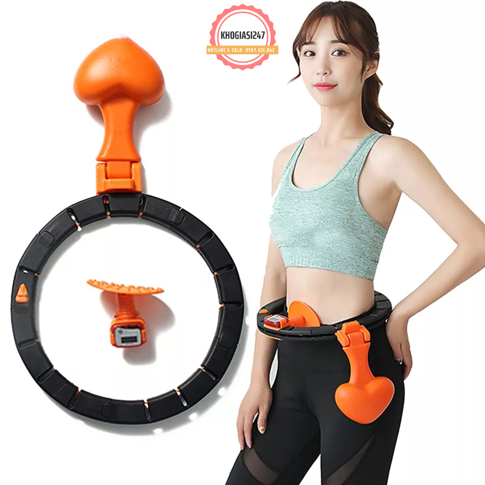 Vòng Lắc Eo Thông Minh Giảm Mỡ Bụng, Eo Thon Có Bộ Đếm Tự Động, Điều Chỉnh Được Cân Nặng, Có Thể Tháo Rời Bộ Phận