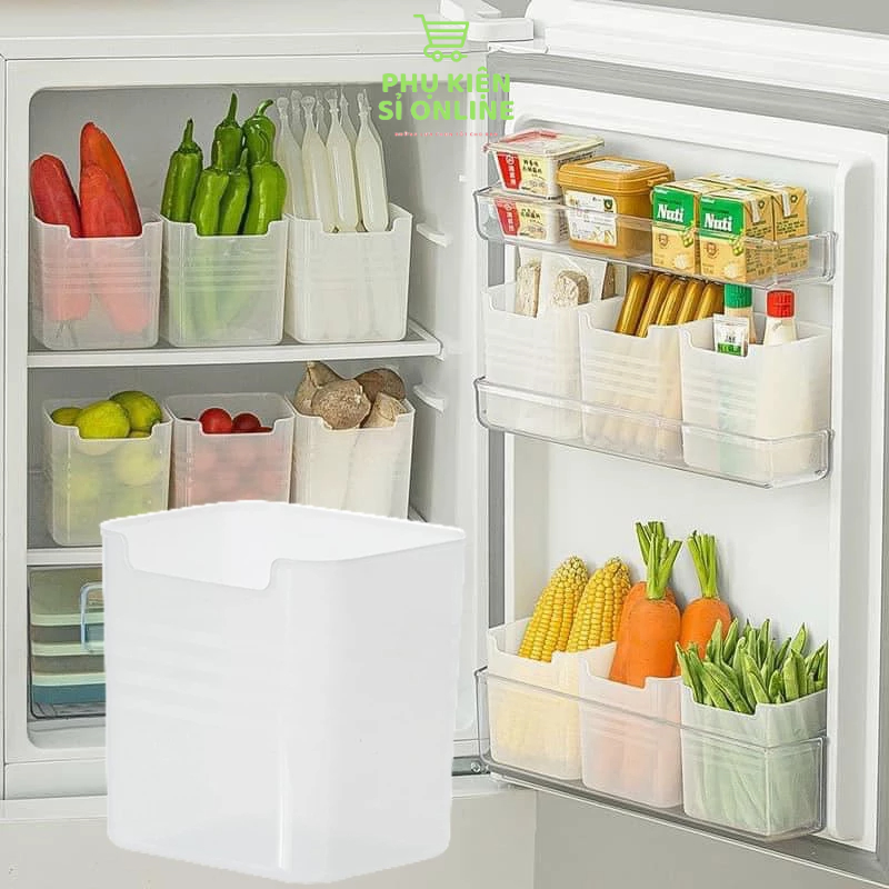 Hộp Đựng Đồ Để Cánh Cửa Tủ Lạnh Đa Năng, Khay Đựng Thực Phẩm, Củ Quả Chất Liệu Nhựa PP Dày Dặn Giúp Tiết Kiệm Không Gian
