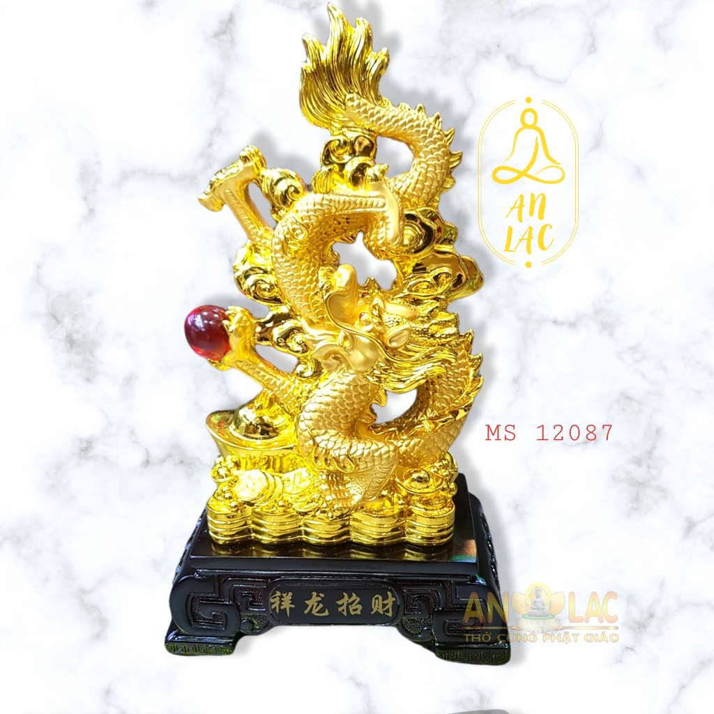 Tượng Rồng Vàng Nhả Ngọc Phong Thủy 2B