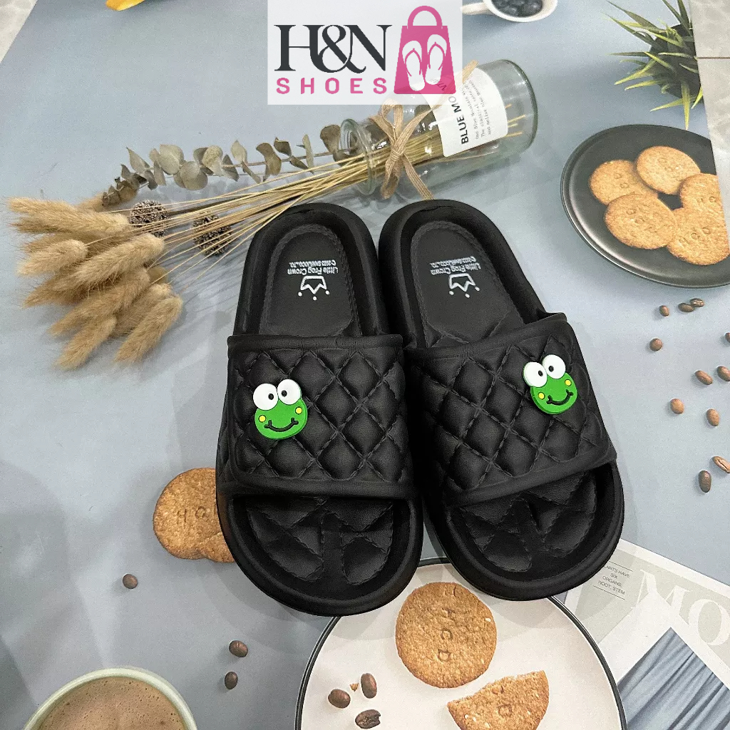 Dép Đi Trong Nhà Đế Mềm Bằng EVA Hình Ếch Mung và Mèo Dễ Thương Cho Nữ