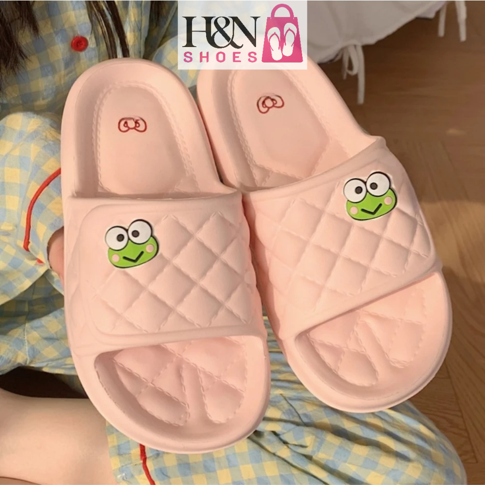 Dép Đi Trong Nhà Đế Mềm Bằng EVA Hình Ếch Mung và Mèo Dễ Thương Cho Nữ